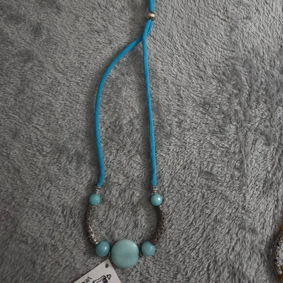 🌿 Boho Stone Necklace Trio | Adjustable Artisan Bundle 🌿 - Picture 4 of 4